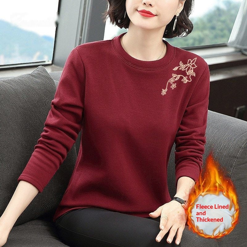 Womens Fashion Plus-Size Slim-Fit Long-Sleeve Sweater