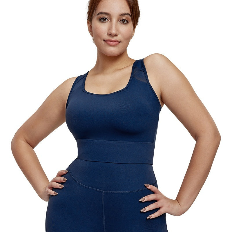 Chubby Plus Size Women's Clothing Yoga Clothes Mesh Breathable Fat Sister Slimming Top