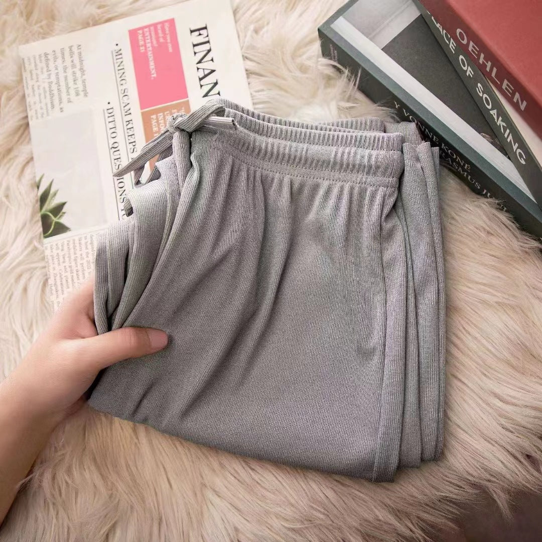 Women's Summer High Waist Loose Drooping Straight Casual Pants