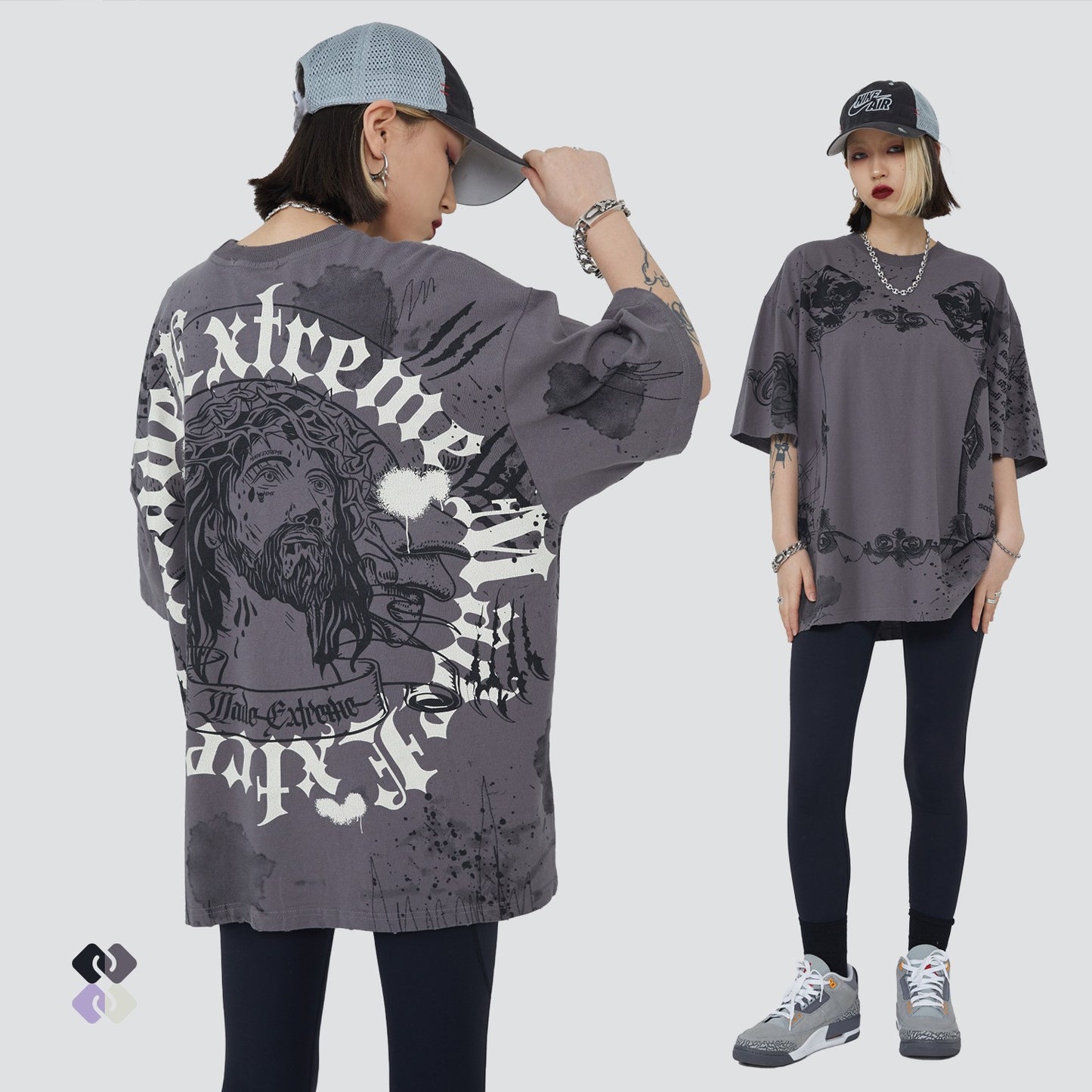 Letter Print Loose Casual Short-sleeved T-shirt For Men And Women