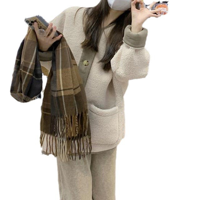 Vintage Wool Coat For Women Winter Loose Casual Thickening