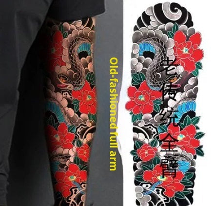 Full Arm Stickers Waterproof Men And Women Long-lasting Chest Back Flower Arm Tattoo Stickers