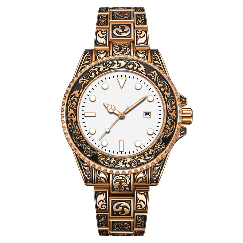 Men's Vintage Engraving Business Quartz Watch