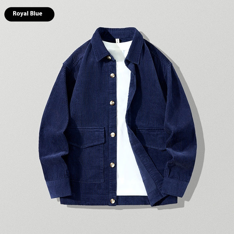 Men's Corduroy Shirt Coat Loose Cotton Casual Shirt