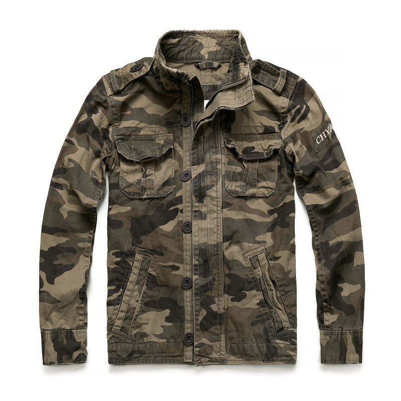 Men's Jacket Autumn Military Workwear Outdoor Mountaineering Denim Coat