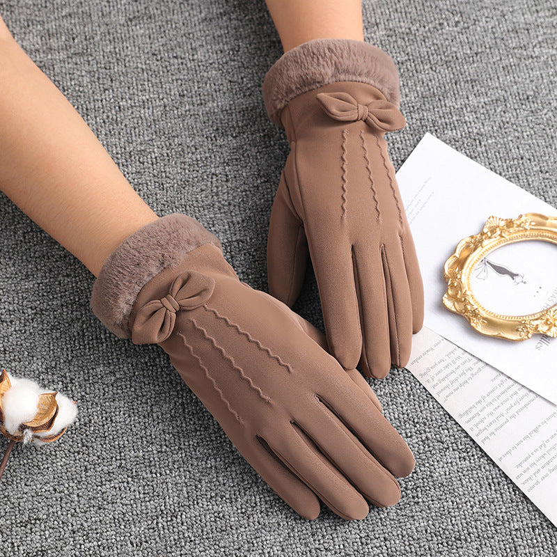 Plush Thick Windproof Touch Screen Driving Gloves