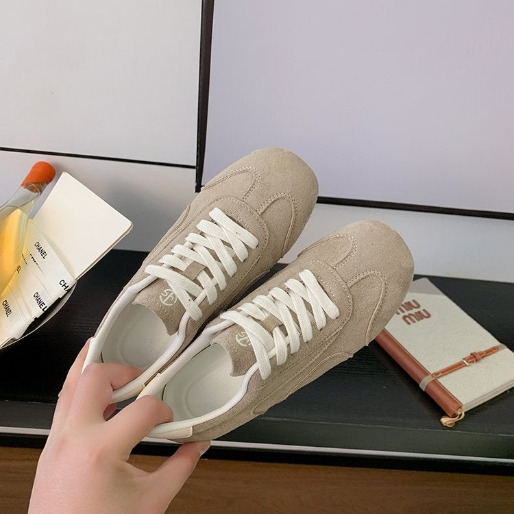 Spring & Autumn New Arrival Anti-slip Suede Fashion Shoes, Low-top Casual Outdoor Solid Color Sneakers