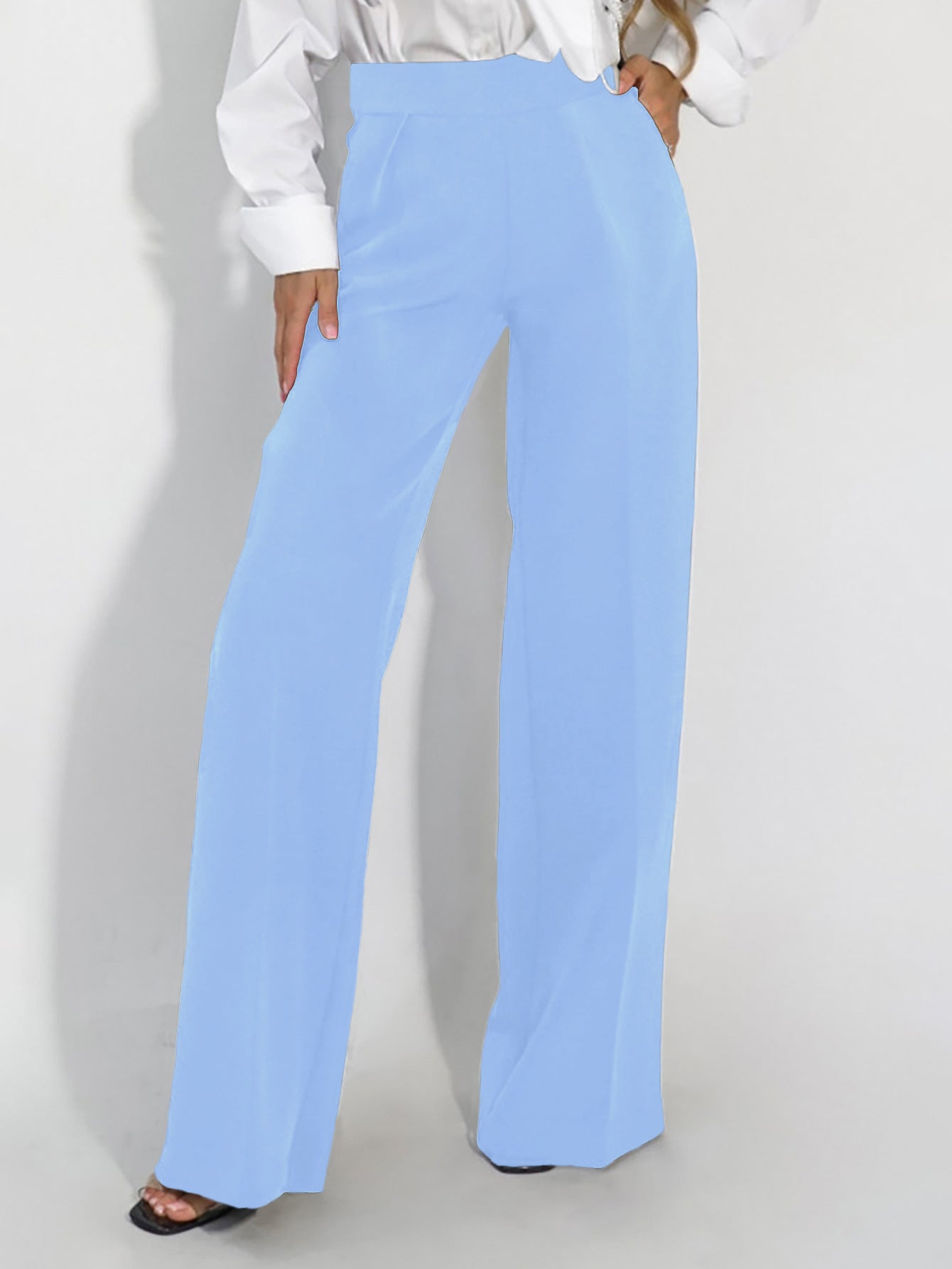 Womens Straight-Leg Casual Draping Slimming Trousers For Commuting