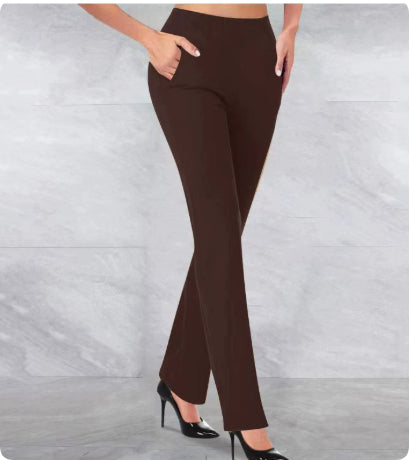 Women's Spring And Autumn New Casual High Waist Slimming Horseshoe Pants