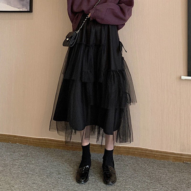 New Design Sense Irregular Fairy Puffy Net Yarn Cake Skirt