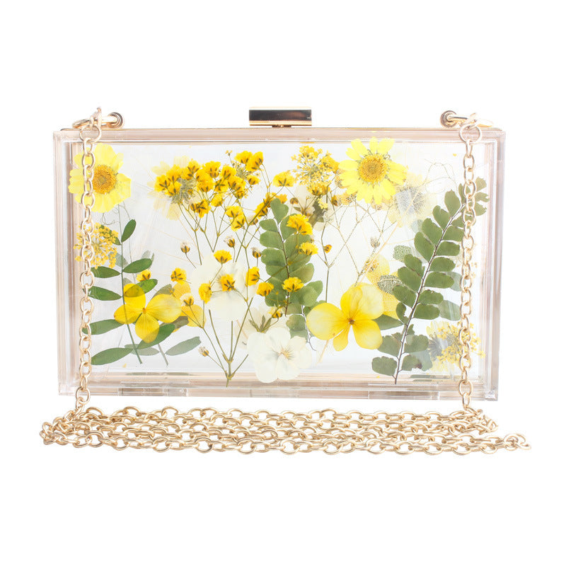 Transparent Flower Shoulder Messenger Bag