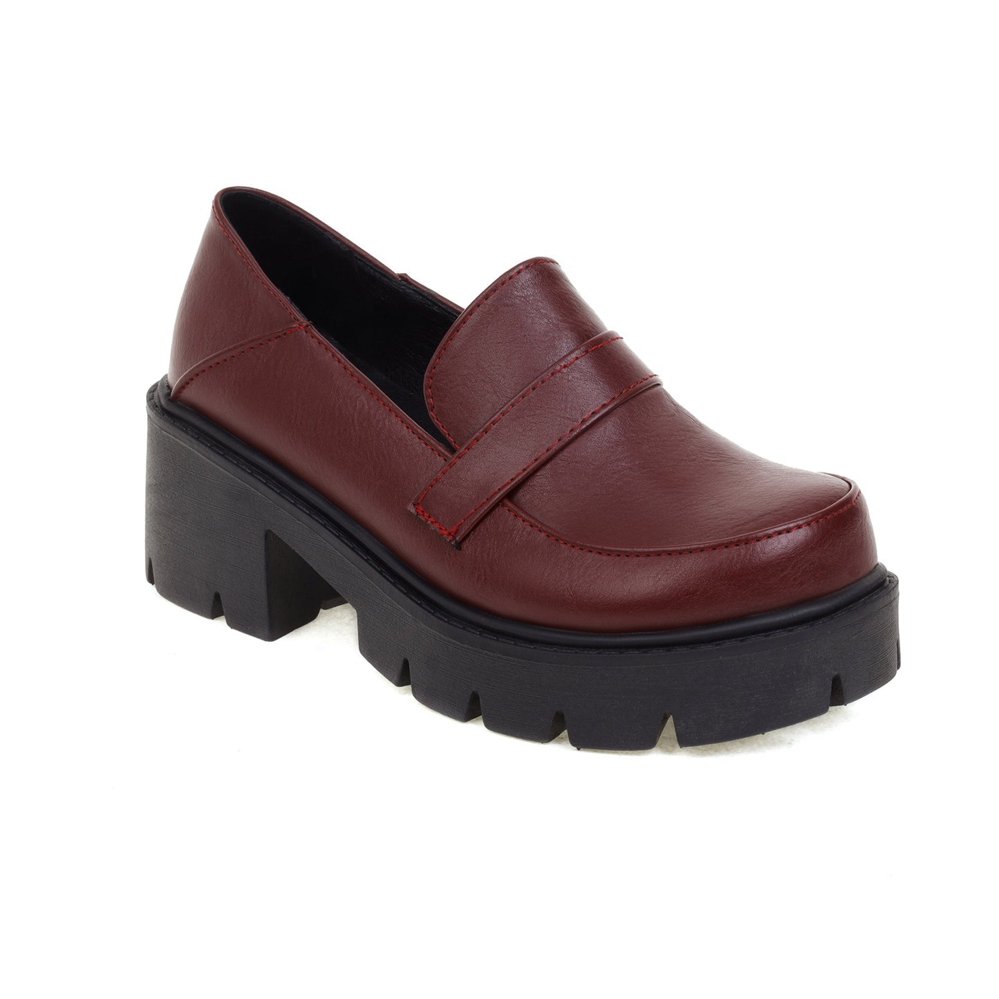 Autumn Thick Bottom Platform Shoes Women's Shoes Simple Retro  40-43 Plus Size