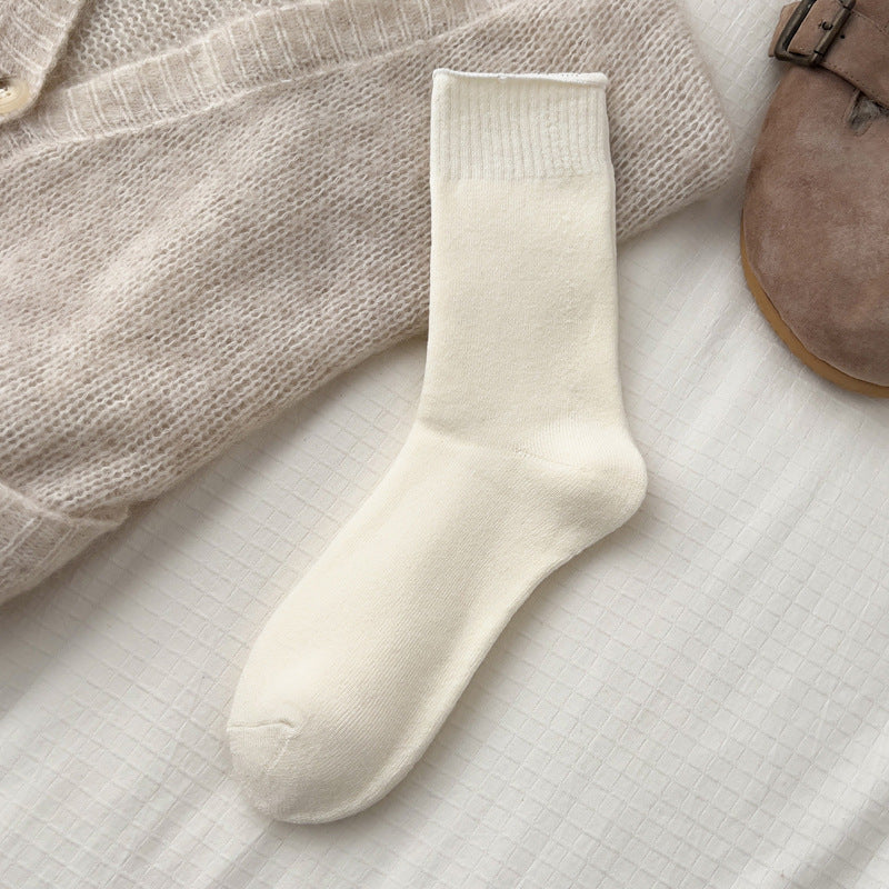 Autumn And Winter Plush Thickened Mid-calf Warm Cotton Socks
