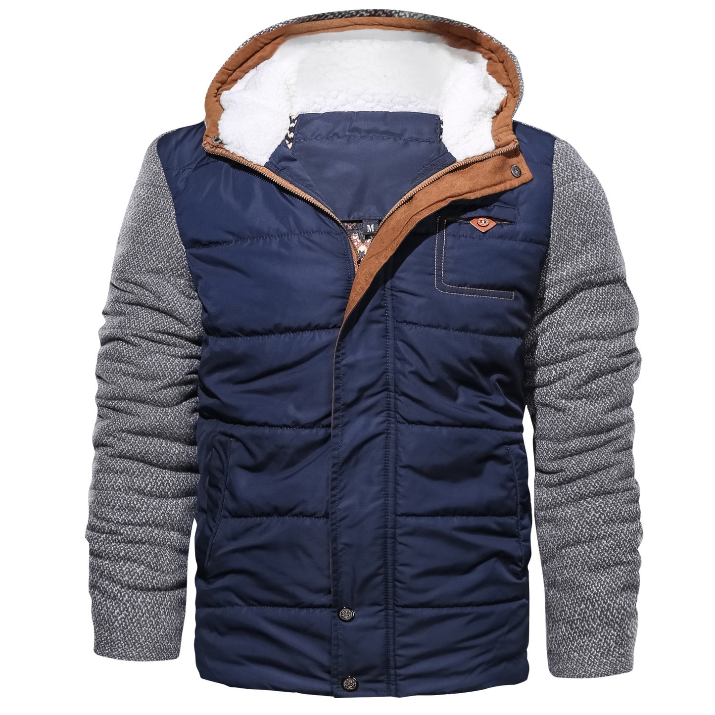 MOQ 200pcs Spliced Men's Cotton Jacket Plus Size Jacket