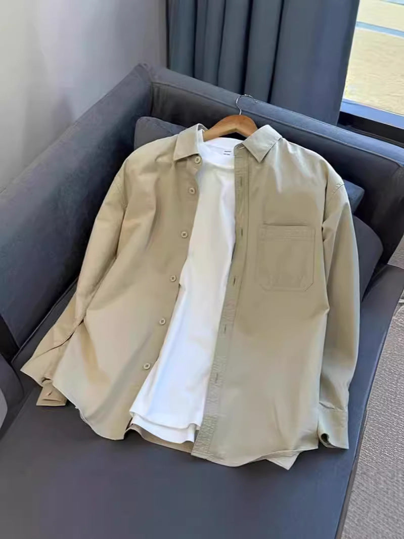 Cotton Long-sleeved Shirt Men's Simple Workwear