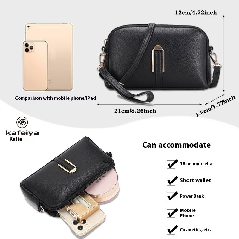 Ensfarvet Messenger Bag til Dame Mobiltelefon
