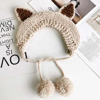 Fox Girl Sweet And Cute Warm Knitted Wool Tie Earmuffs