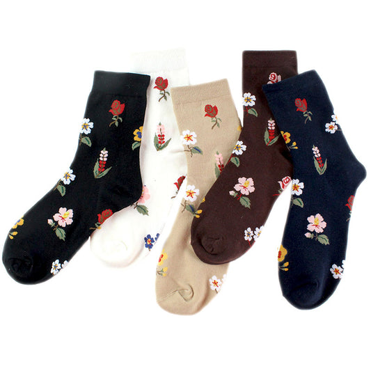Flower Socks In Medium Tube