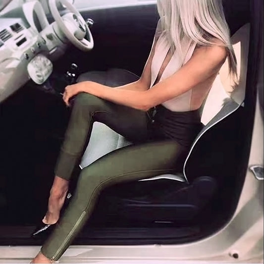 Sexy Bandage Stretch Leggings Tight Zipper