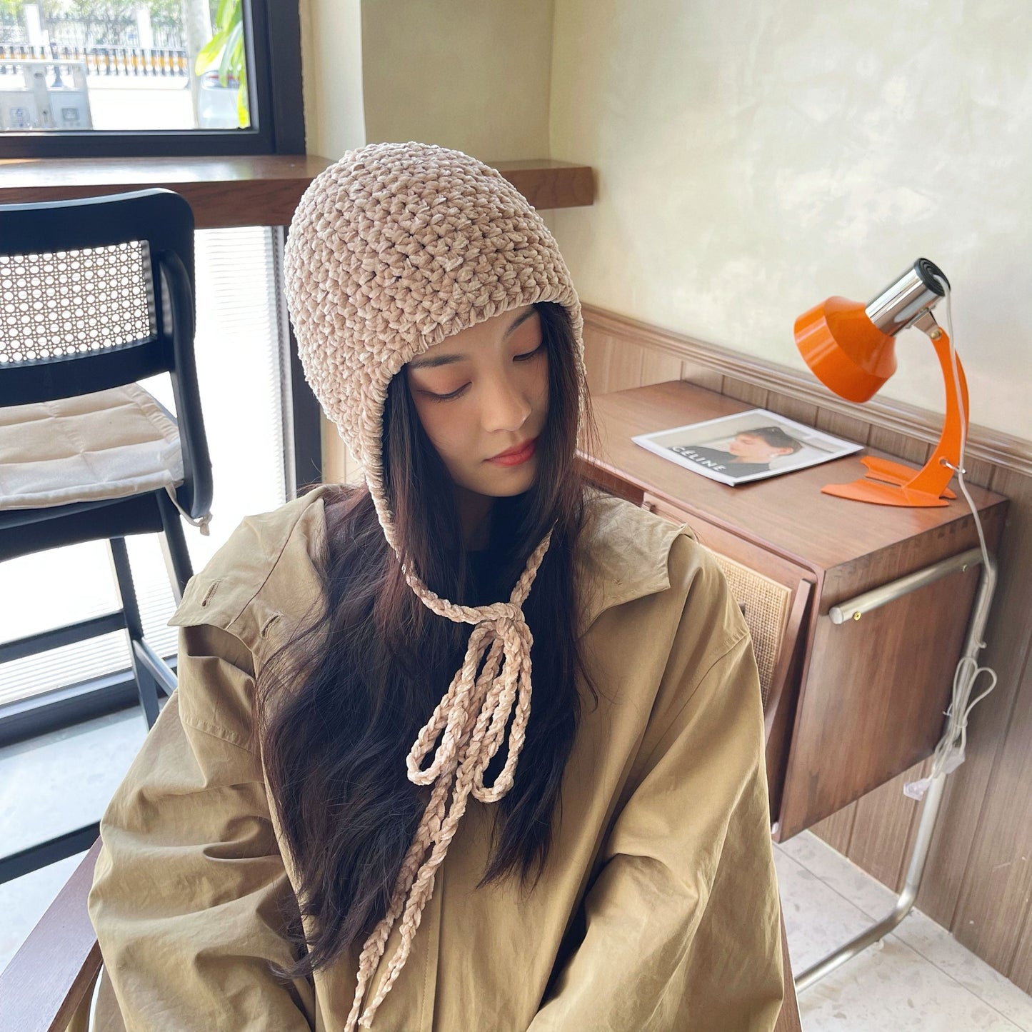 Women's Autumn Winter Ear Protection Warm Chenille Hat