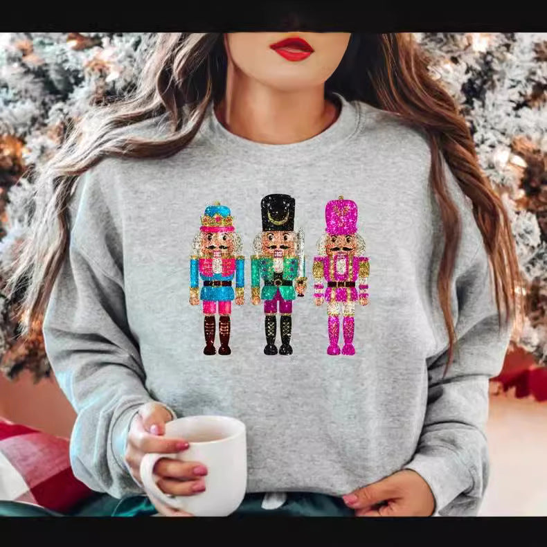 Women's Christmas Sweet Sequins All-match Long-sleeved Sweater