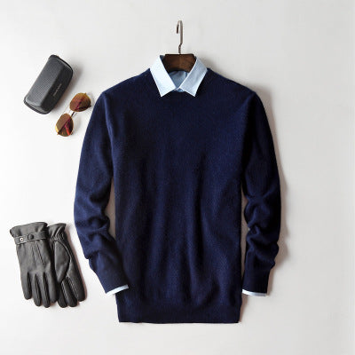 Cashmere Sweater Men's Cashmere V-neck Bottoming Shirt Round Neck Sweetheart Neckline