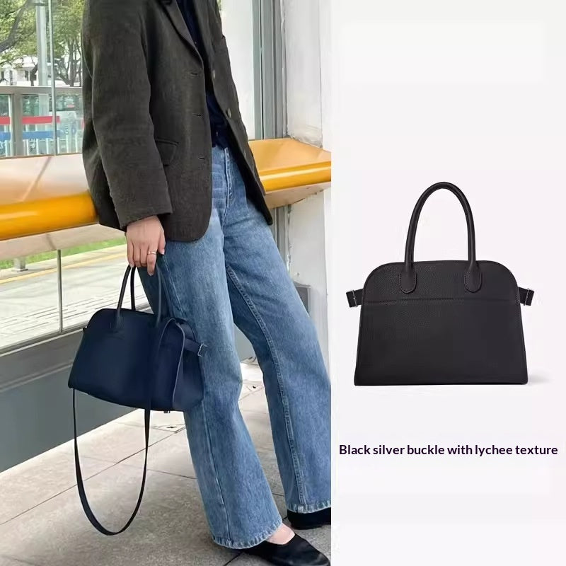 Womens Commuter Tote Bag In Textured Suede
