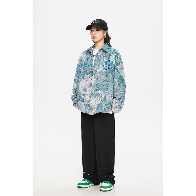 Loose Lapels Full Printed Embroidery Couple