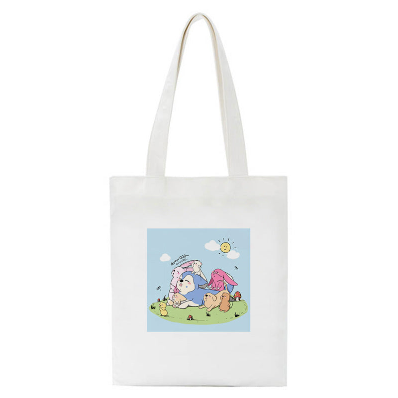 Cute Cartoon Canvas Tutor Lunch Bag