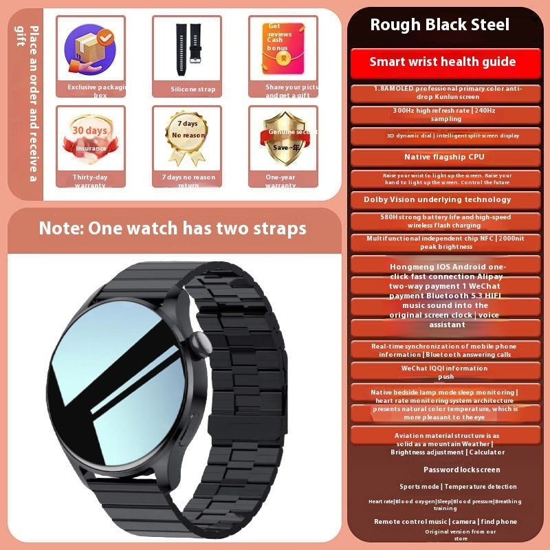 Smartwatch Bluetooth-opkald Puls Blodtryk Multifunktion