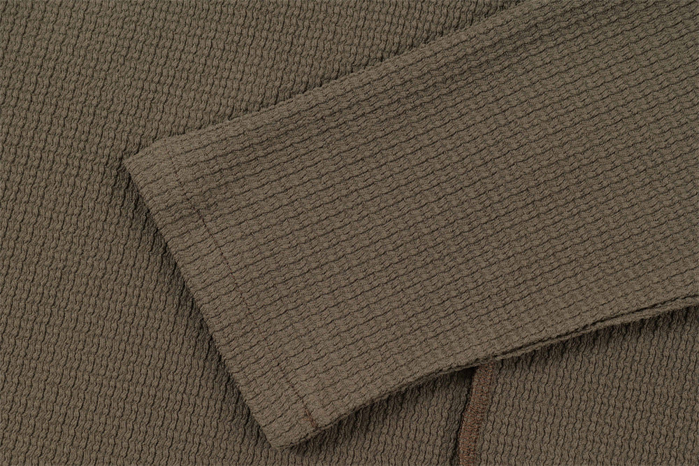 American Style Street Fashion Solid Color Stitching Edging Knitwear Long Sleeve