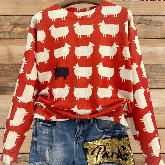 Women's Autumn Long Sleeve Knitted Loose Top