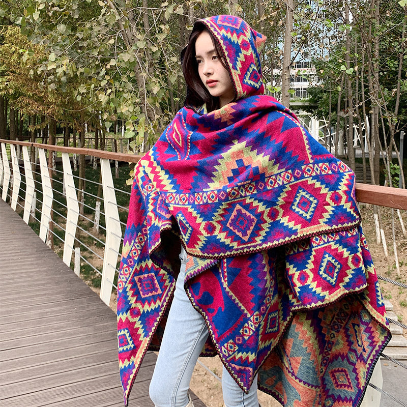 Travel Ethnic Style Women's Shawl Cloak