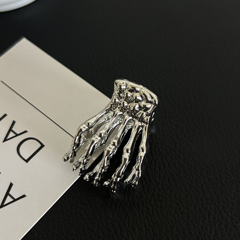Metal Skeleton Skeleton Hand Small Jaw Clip Female Exaggerated Hair Accessory For Ponytail