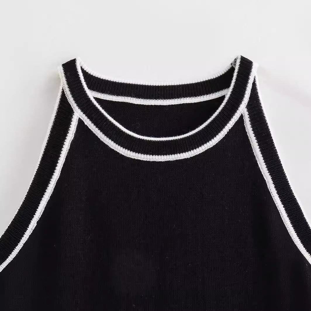 Halterneck-top i europæisk og amerikansk stil – Fashion Color Halter Kort ryg