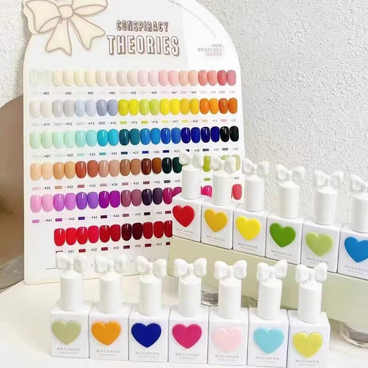 58 Color Peach Heart Suit UV Polish Macaron Color Love Bottle White Phototherapy Nail-beauty Glue For Nail Beauty Shop Wholesale