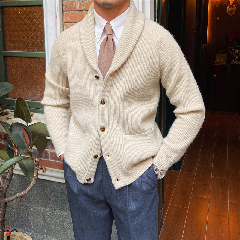 Tynd Vintage Strikket Cardigan til Mænd Retro