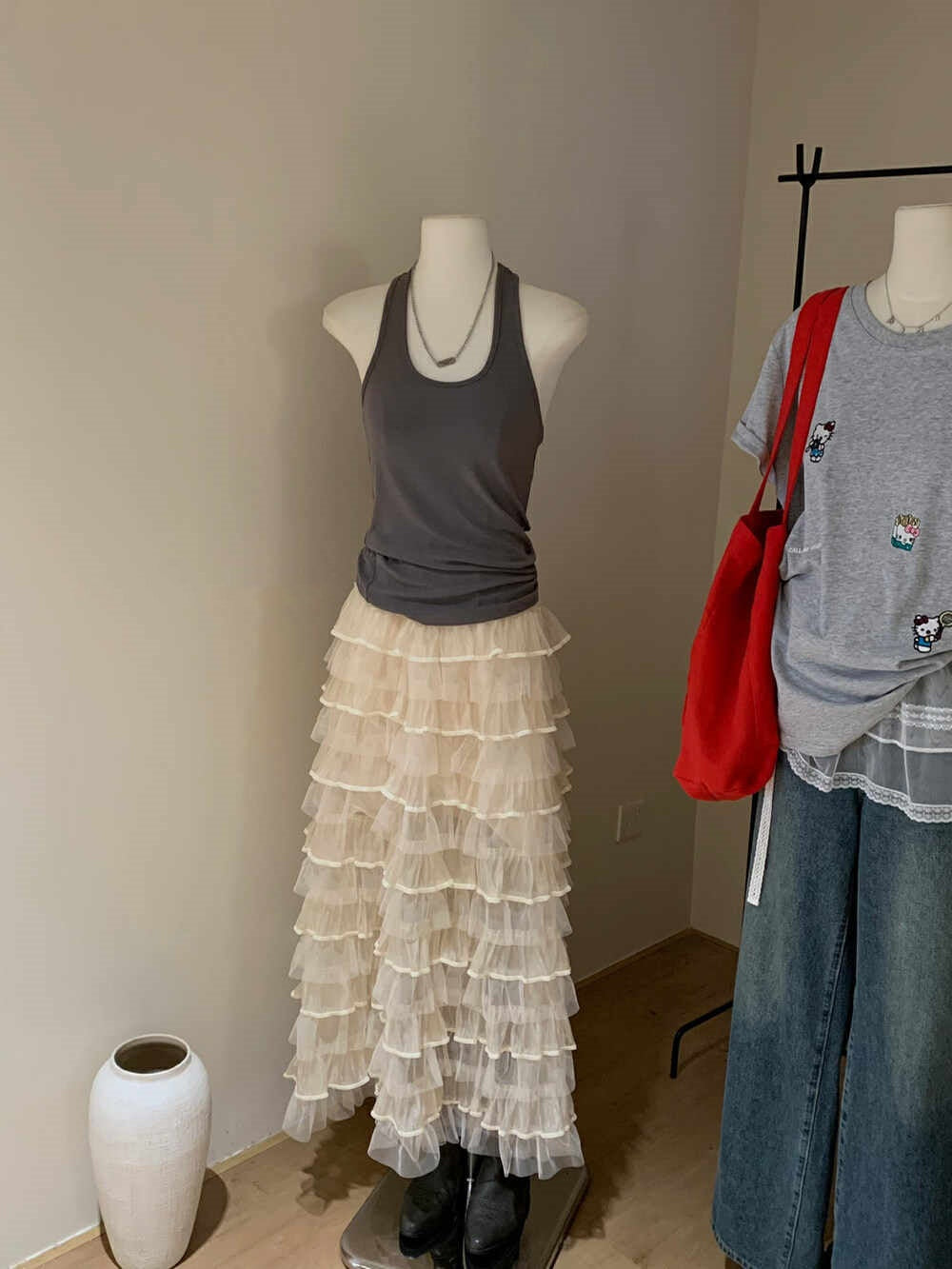 Net Yarn Cake Skirt Women's Bag Hip Mid-length Slimming Skirt