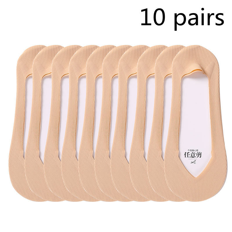 Boat Socks Women's Thin Shallow Mouth Invisible Socks Spring And Summer Striped Women's Boat Socks