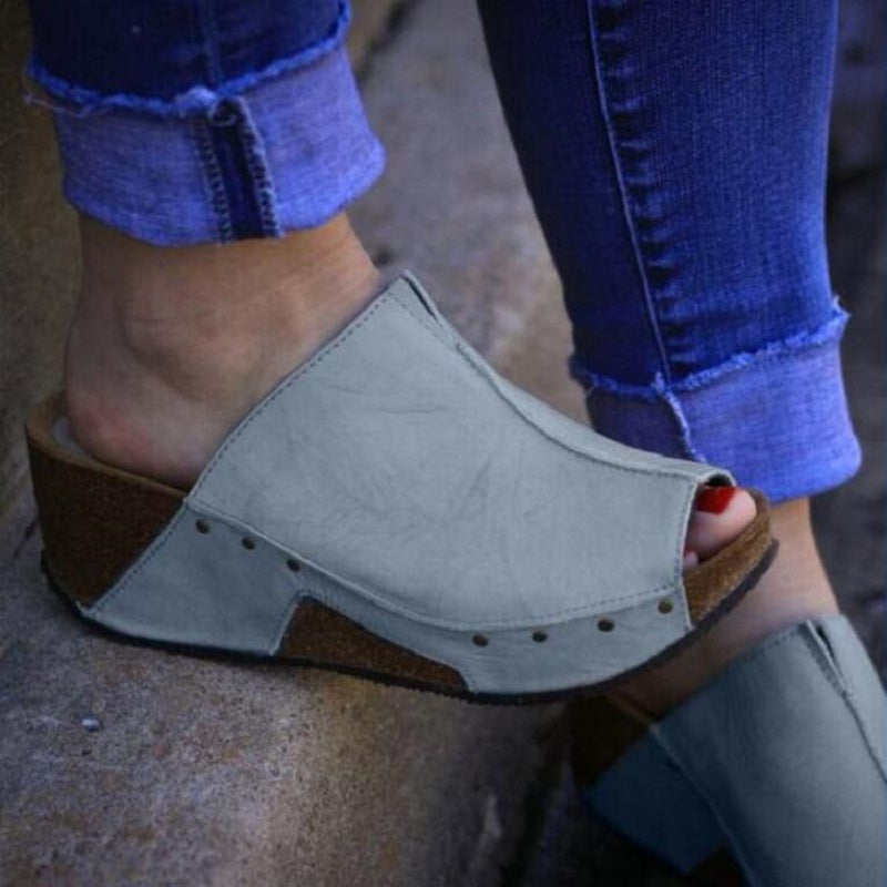 Foreign Trade New Style Fish Mouth Thick-soled Women's Shoes Large Size Sandals And Slippers