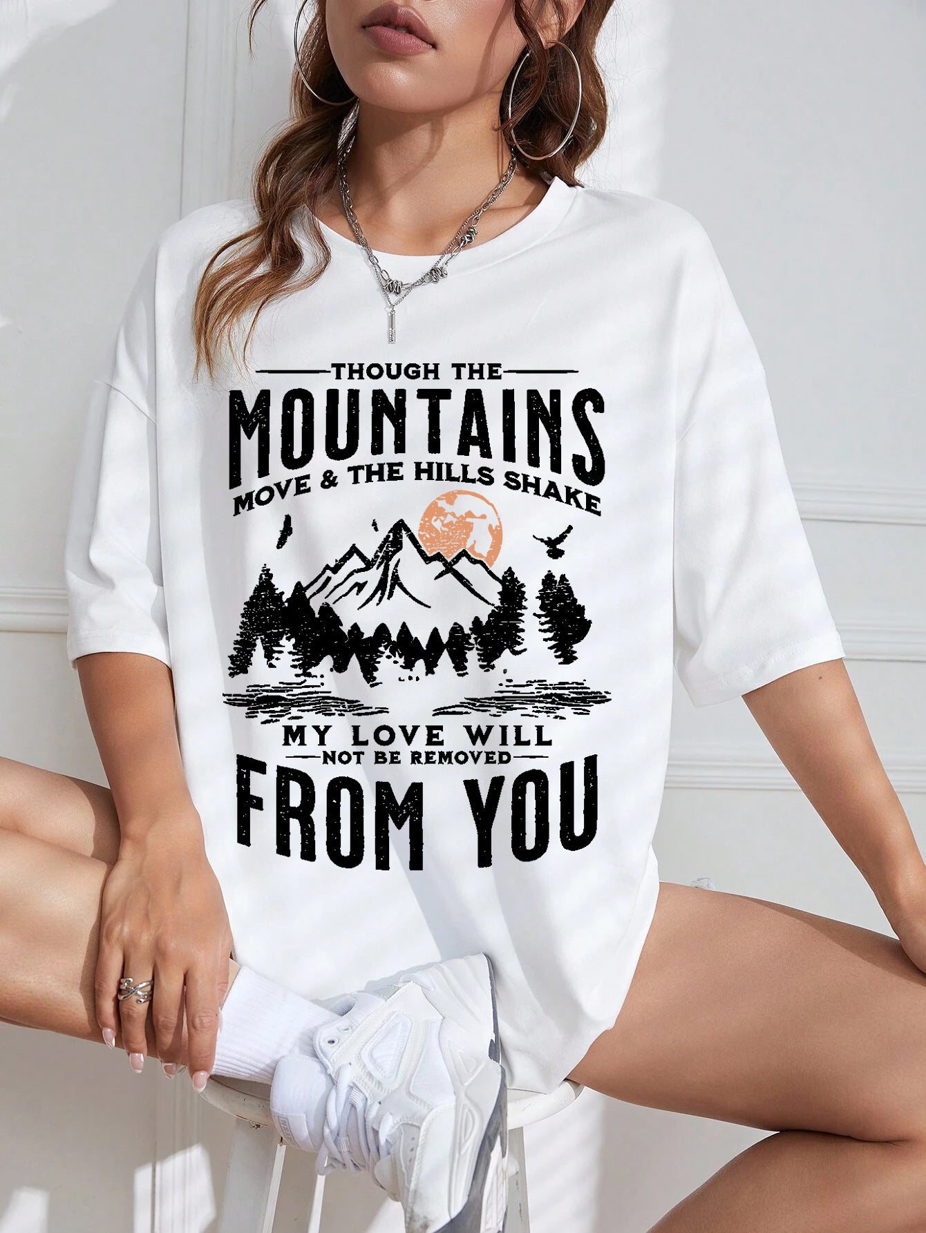 Women's Cotton T-shirt Sunset Print