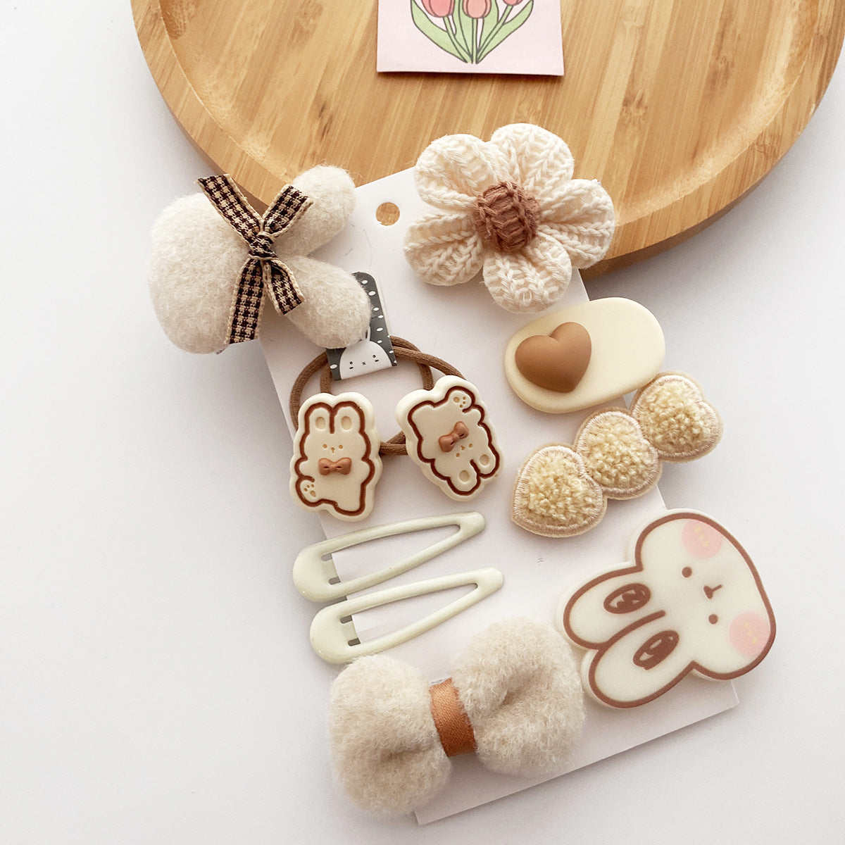Korean Style All-match Milk Tea Color Autumn And Winter Plush Cute Flowers Barrettes Brown Bow Girl's Heart Hairpin