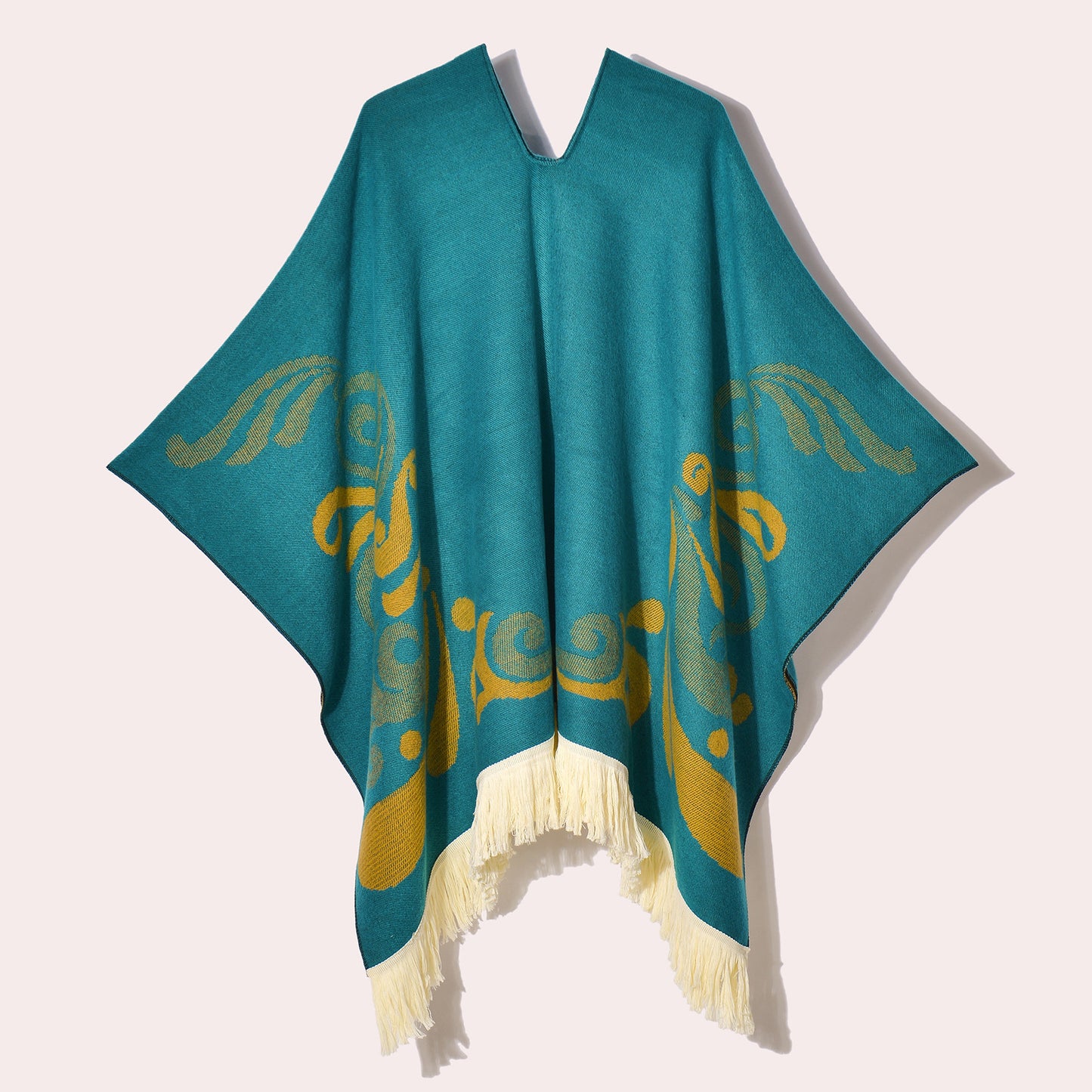 Western Denim Style Men's And Women's Shawl Tassel Pullover Keep Warm Outdoor Large Cloak