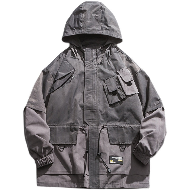 Multi-pocket Functional Hooded Work Jacket