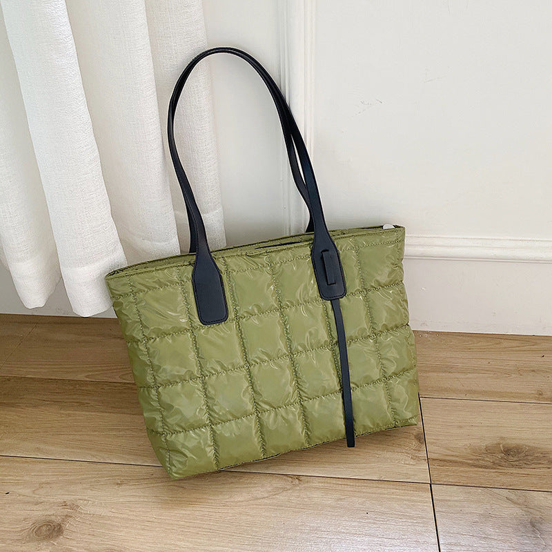 Trendy Lady's Bag, Solid Color Quilted Bag,Practical, Large-capacity Fashion Handbag