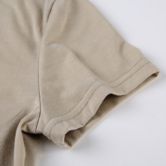 Fashionable Daily Versatile Slim Fitting Short T-shirt