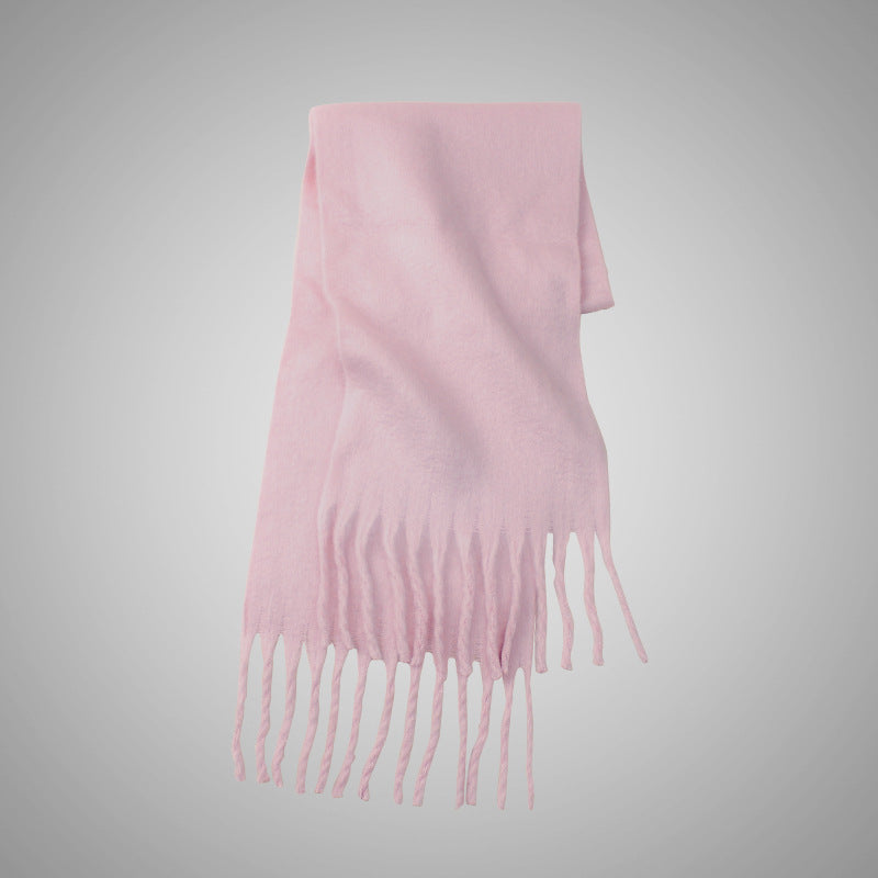 Mohair Casual Stil Blød Fluffy Ensfarvet Varmt Tørklæde