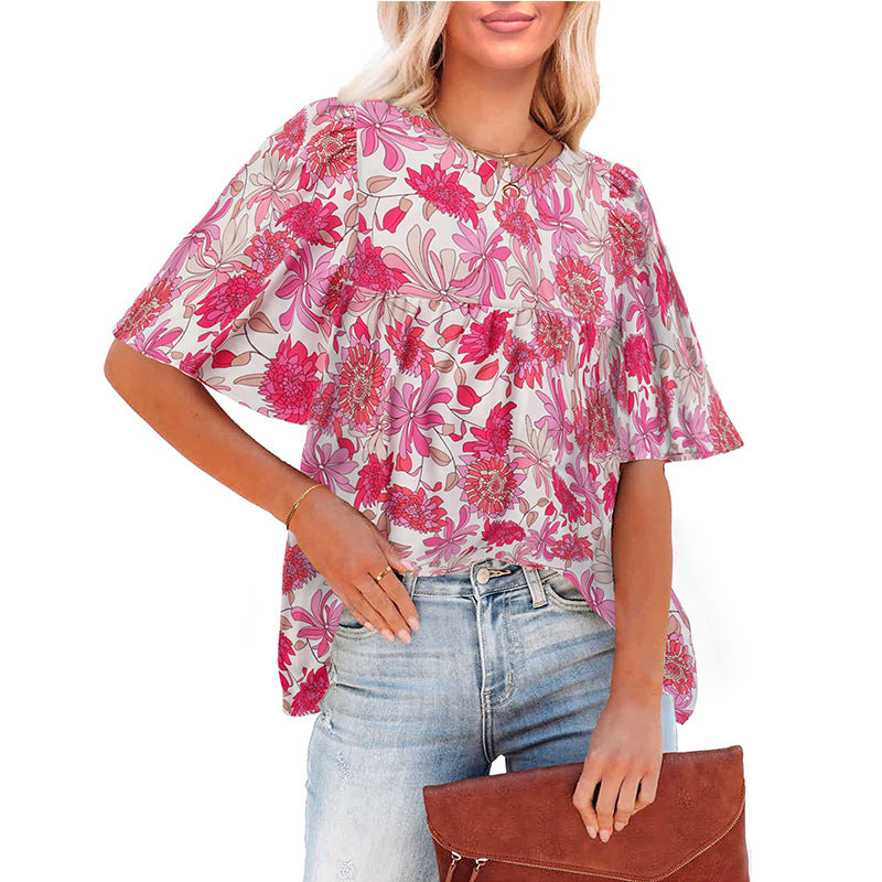 Women's Fashion Casual Floral Bohemian Little-girl Style Clothes