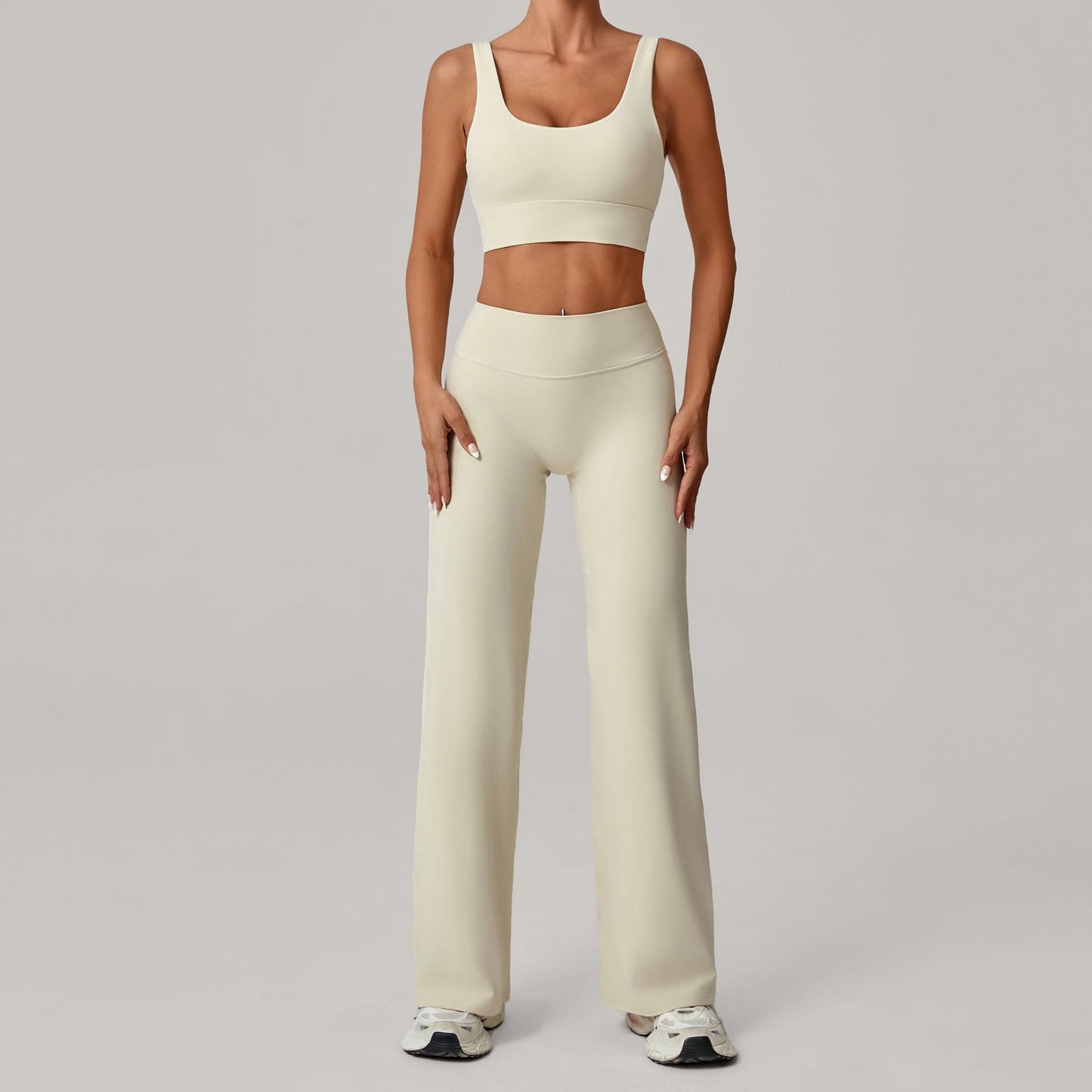 Racerback Bra And Straight-leg Pants Yoga Set Quick-drying Workout Outfit