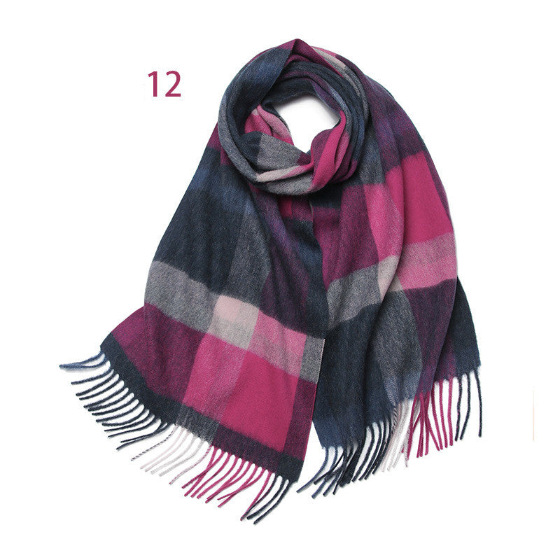 Winter Warm Thickened British Plaid Wool Scarf